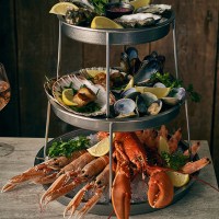 Vintage Steel Three Tier Seafood Stand